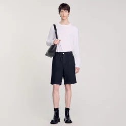 Homme SANDRO Bermuda En Denim Brut