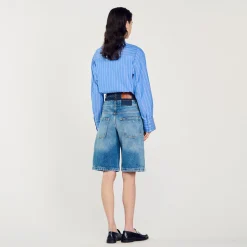 Femme SANDRO Bermuda En Jean à Double Ceinture