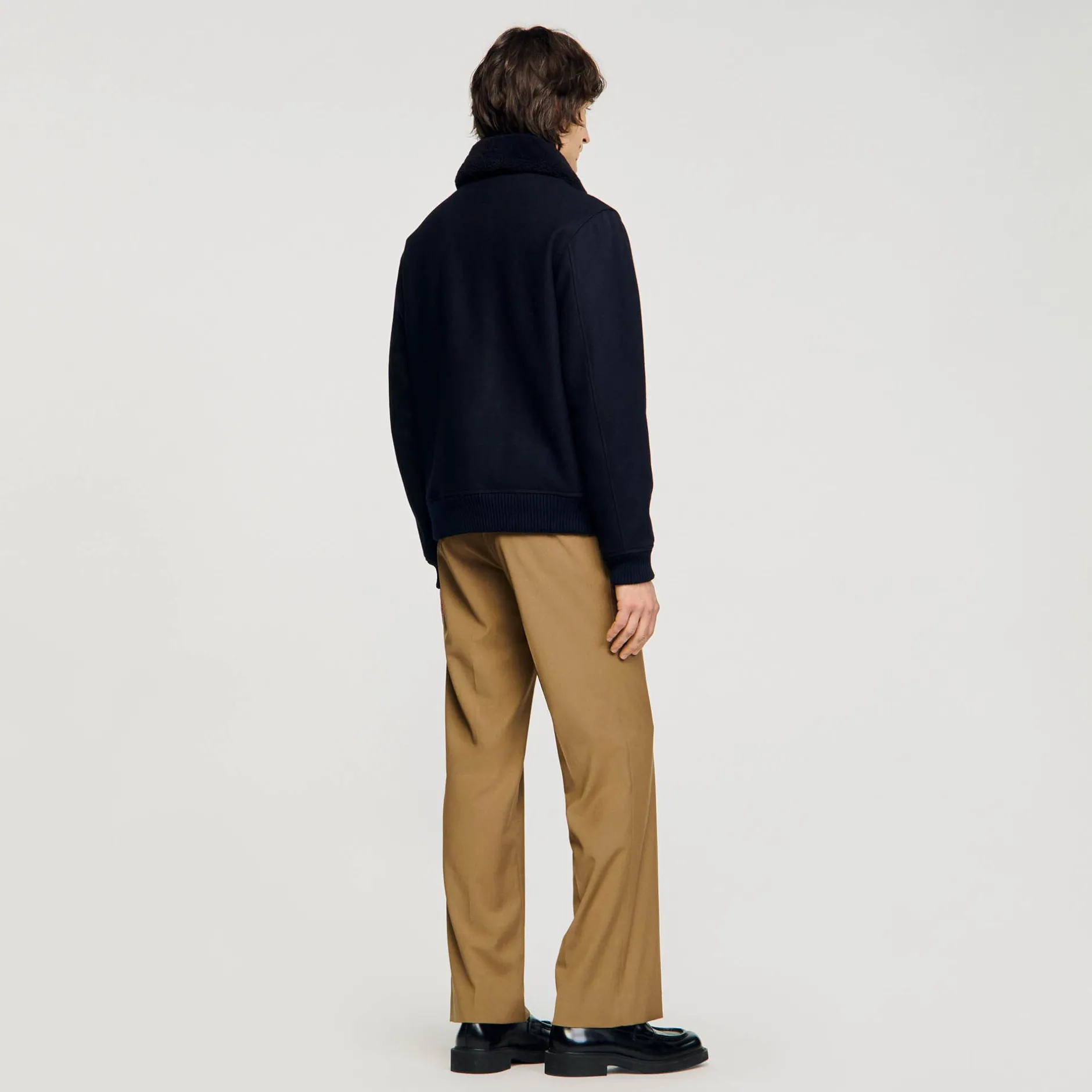 Homme SANDRO Blouson Aviateur En Laine