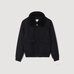 Homme SANDRO Blouson Aviateur En Laine