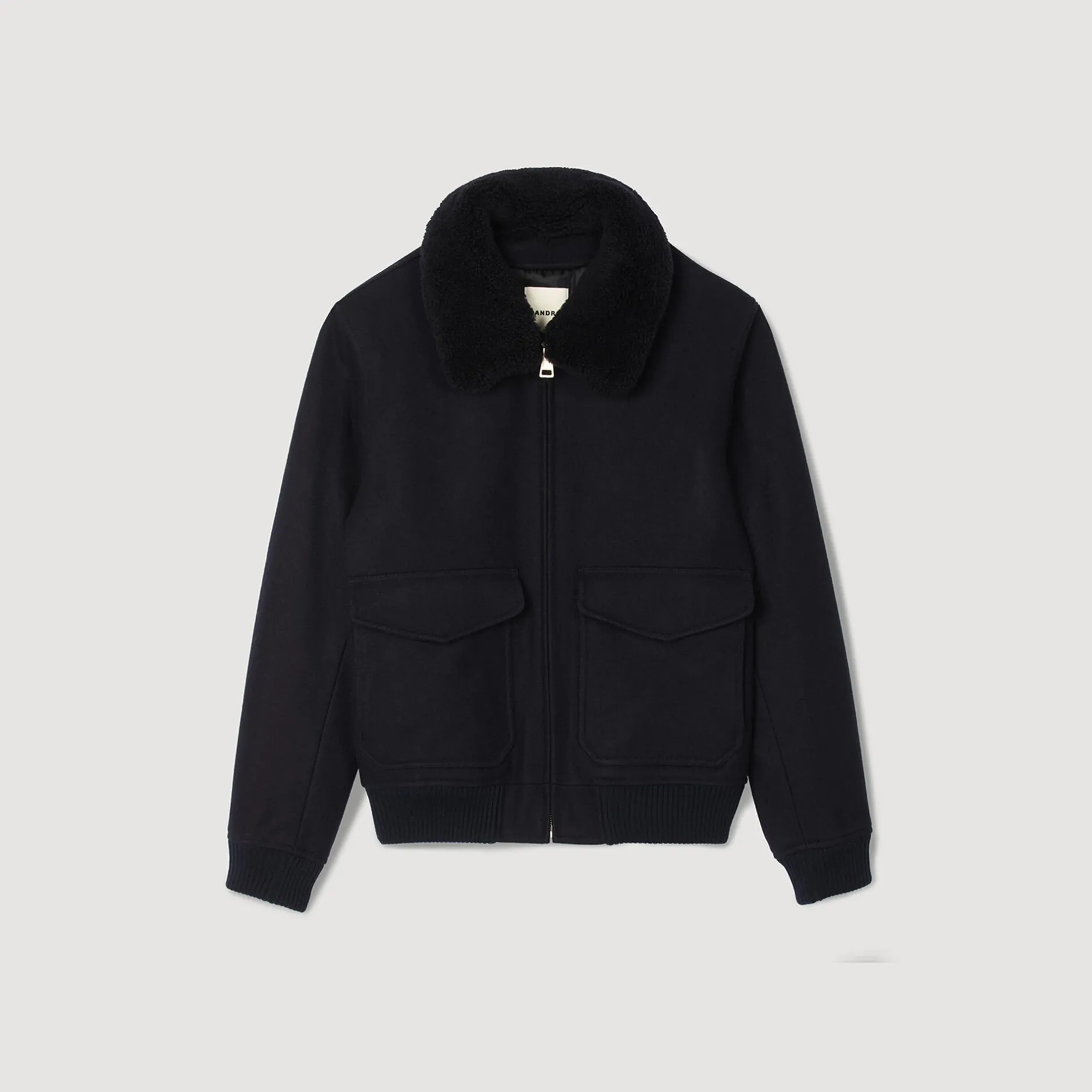 Homme SANDRO Blouson Aviateur En Laine