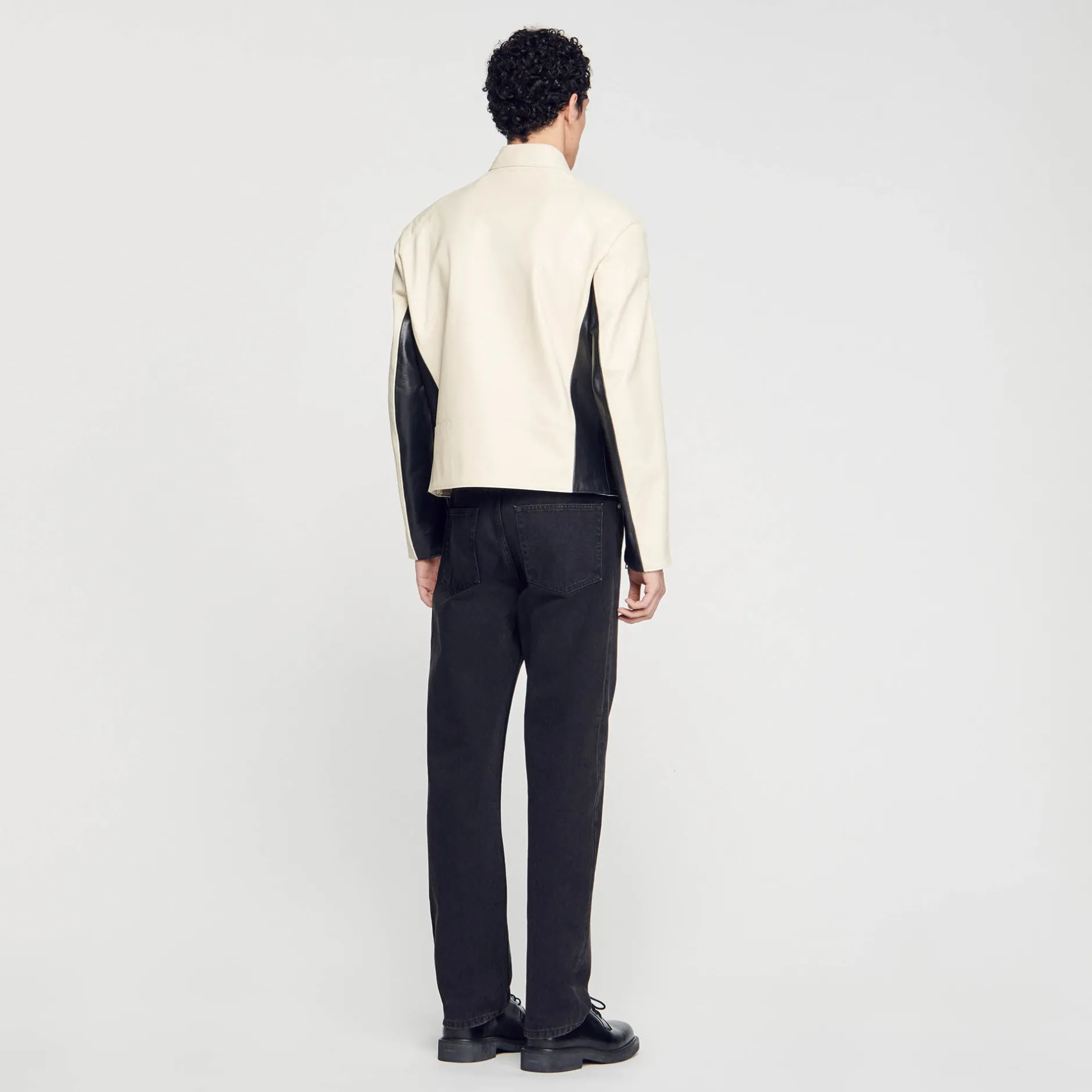 Homme SANDRO Blouson Biker En Cuir