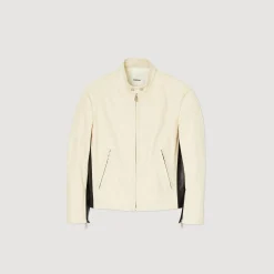 Homme SANDRO Blouson Biker En Cuir