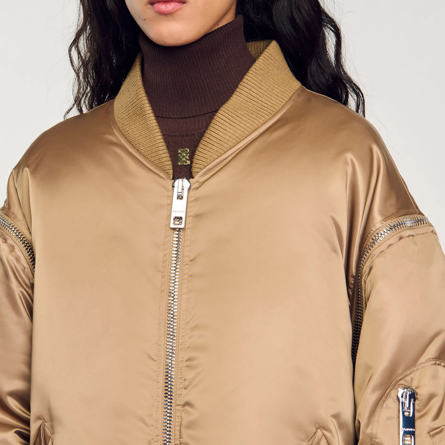 Femme SANDRO Blouson Bomber Satiné