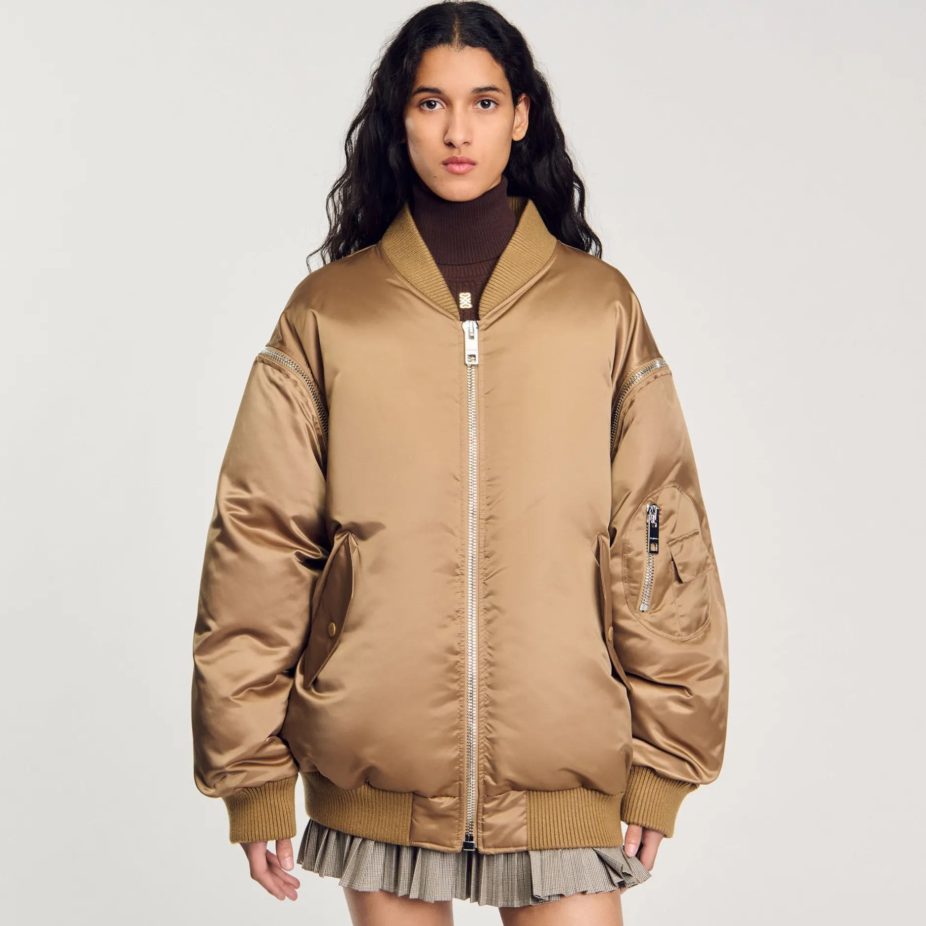 Femme SANDRO Blouson Bomber Satiné