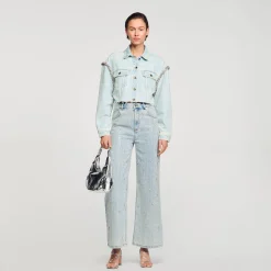 Femme SANDRO Blouson Court En Denim
