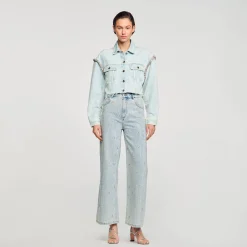 Femme SANDRO Blouson Court En Denim