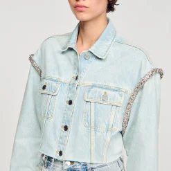 Femme SANDRO Blouson Court En Denim