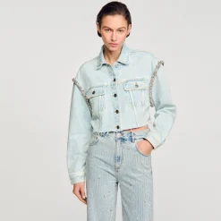 Femme SANDRO Blouson Court En Denim