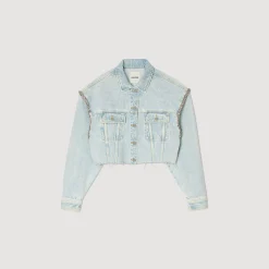 Femme SANDRO Blouson Court En Denim