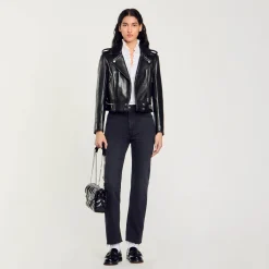 Femme SANDRO Blouson En Cuir