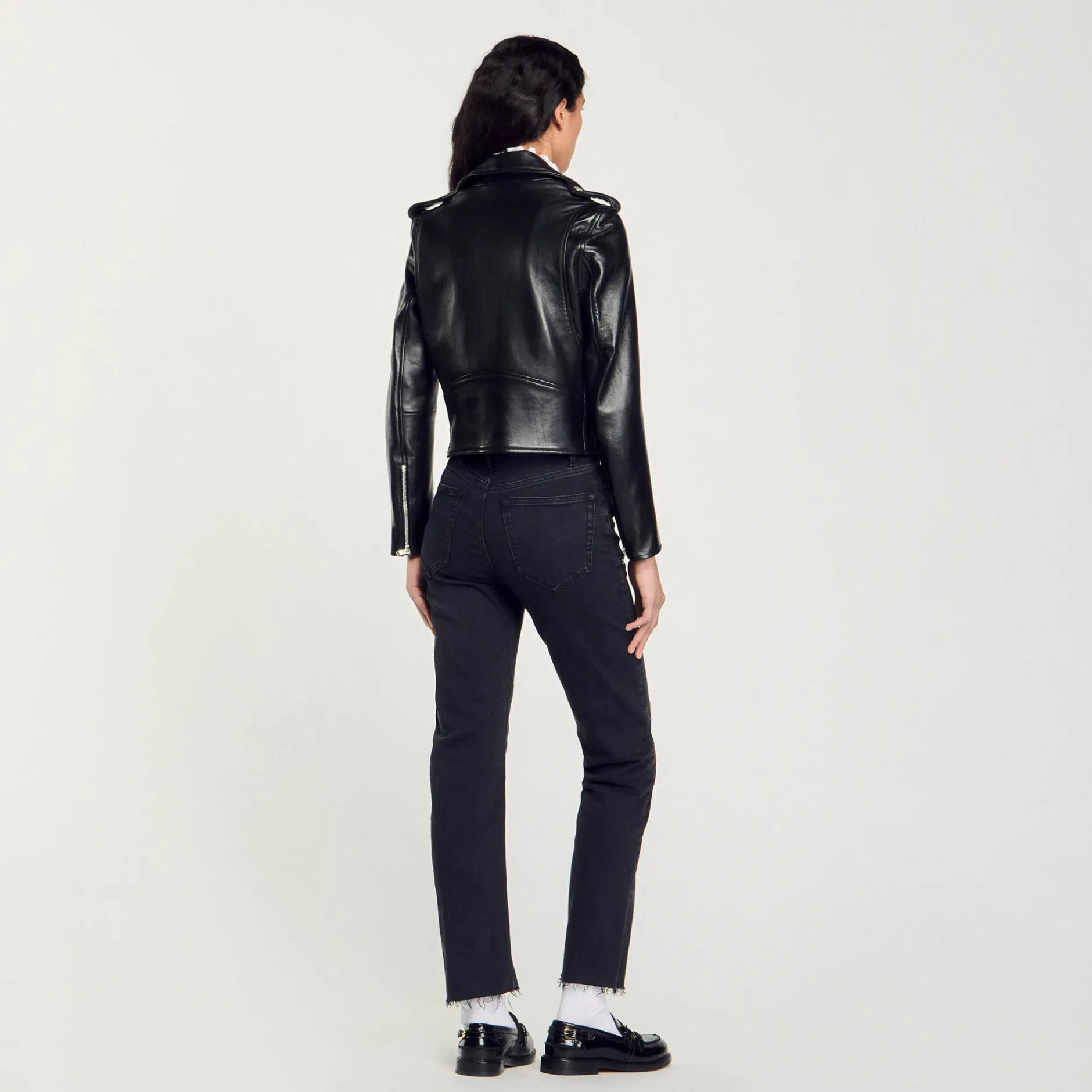 Femme SANDRO Blouson En Cuir