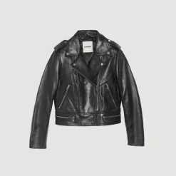 Femme SANDRO Blouson En Cuir