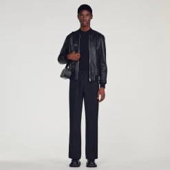 Homme SANDRO Blouson En Cuir