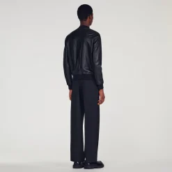 Homme SANDRO Blouson En Cuir