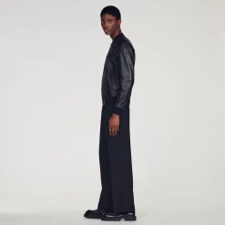 Homme SANDRO Blouson En Cuir