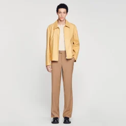 Homme SANDRO Blouson En Cuir