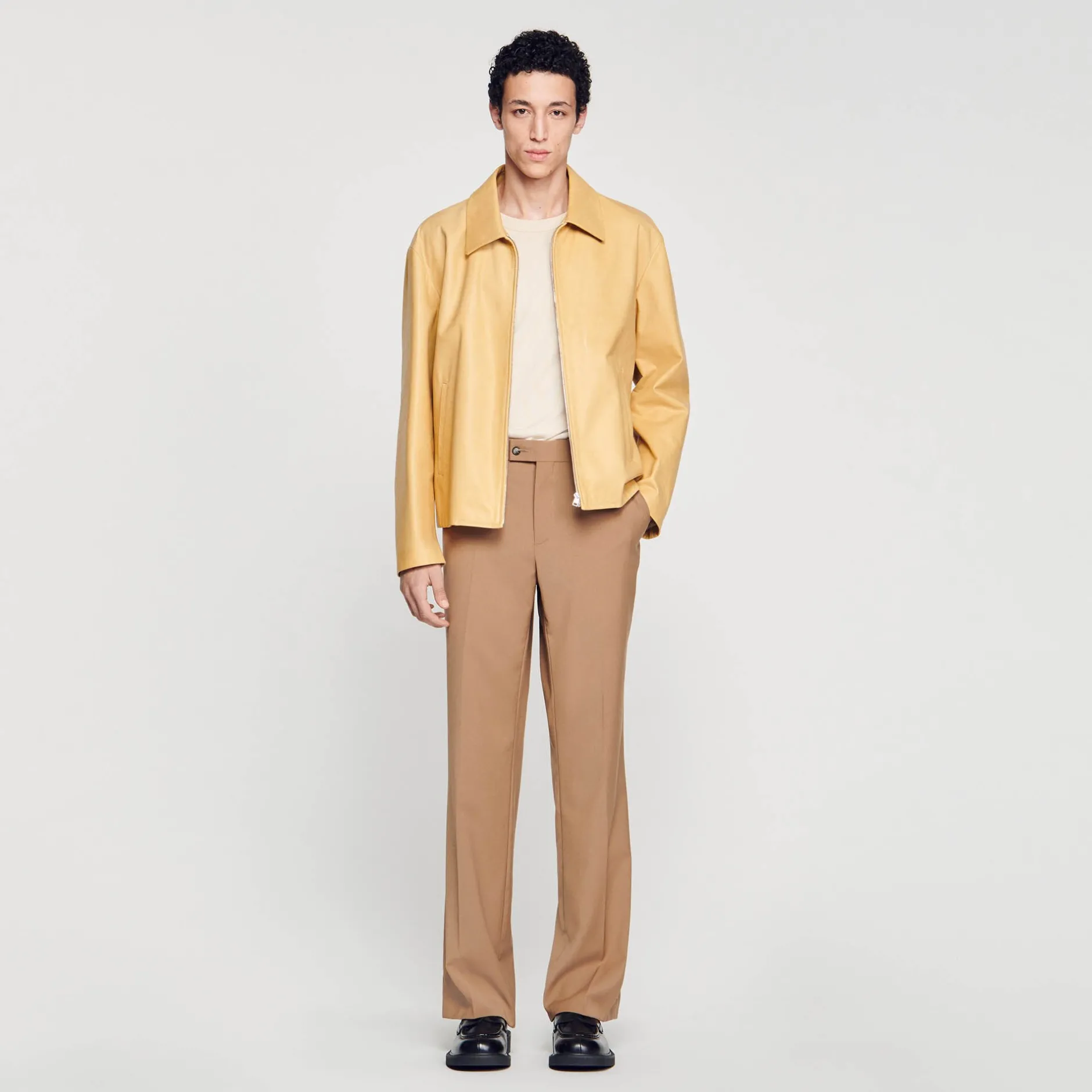 Homme SANDRO Blouson En Cuir
