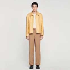 Homme SANDRO Blouson En Cuir