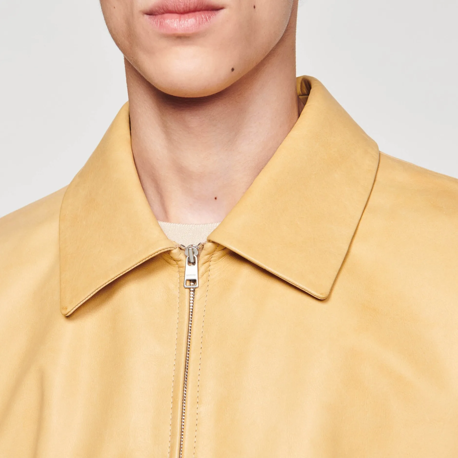 Homme SANDRO Blouson En Cuir