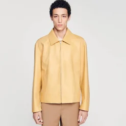 Homme SANDRO Blouson En Cuir