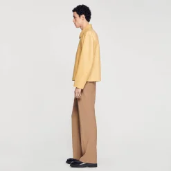 Homme SANDRO Blouson En Cuir