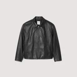 Homme SANDRO Blouson En Cuir D'agneau