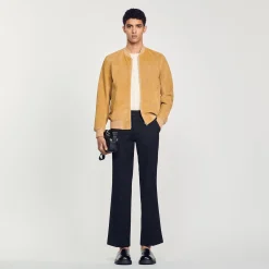 Homme SANDRO Blouson En Cuir Suédé