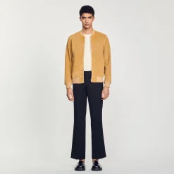 Homme SANDRO Blouson En Cuir Suédé