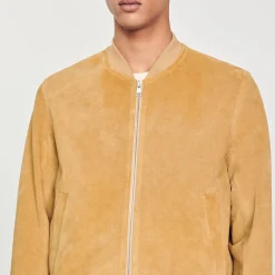 Homme SANDRO Blouson En Cuir Suédé