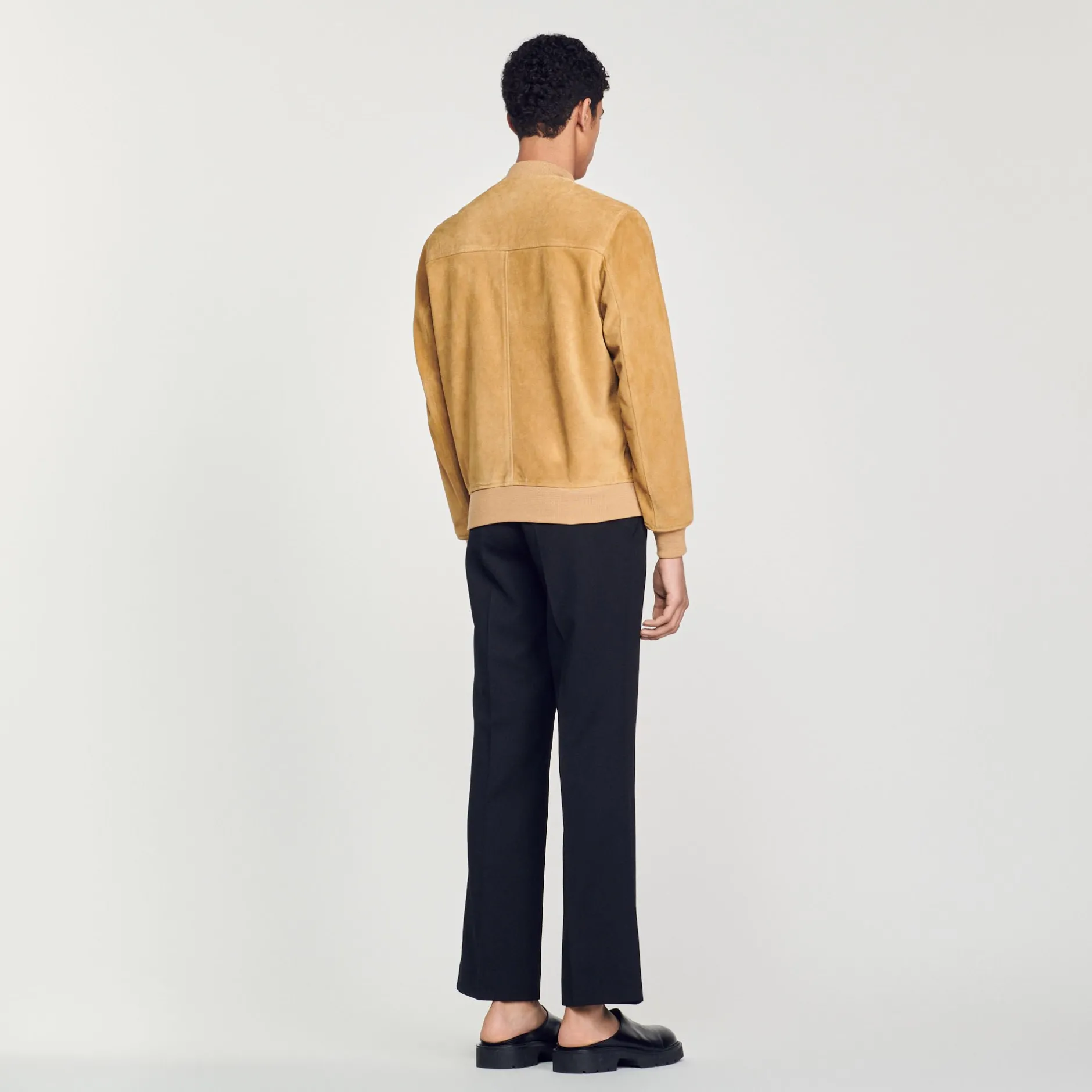 Homme SANDRO Blouson En Cuir Suédé