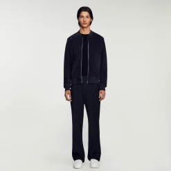 Homme SANDRO Blouson En Cuir Suédé