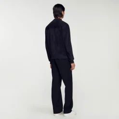 Homme SANDRO Blouson En Cuir Suédé