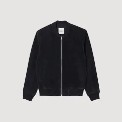 Homme SANDRO Blouson En Cuir Suédé