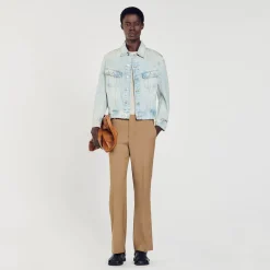 Homme SANDRO Blouson En Délavé