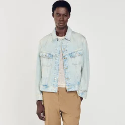 Homme SANDRO Blouson En Délavé