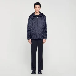 Homme SANDRO Blouson En Nylon Square Cross