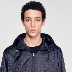 Homme SANDRO Blouson En Nylon Square Cross