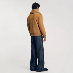 Homme SANDRO Blouson En Peau Retournée