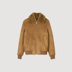 Homme SANDRO Blouson En Peau Retournée
