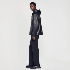 Homme SANDRO Blouson Oversize En Cuir