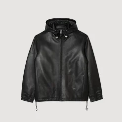 Homme SANDRO Blouson Oversize En Cuir