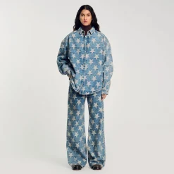 Femme SANDRO Blouson Surchemise En Jean étoiles