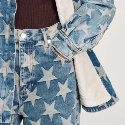 Femme SANDRO Blouson Surchemise En Jean étoiles