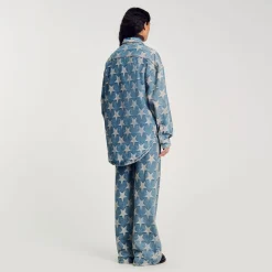 Femme SANDRO Blouson Surchemise En Jean étoiles
