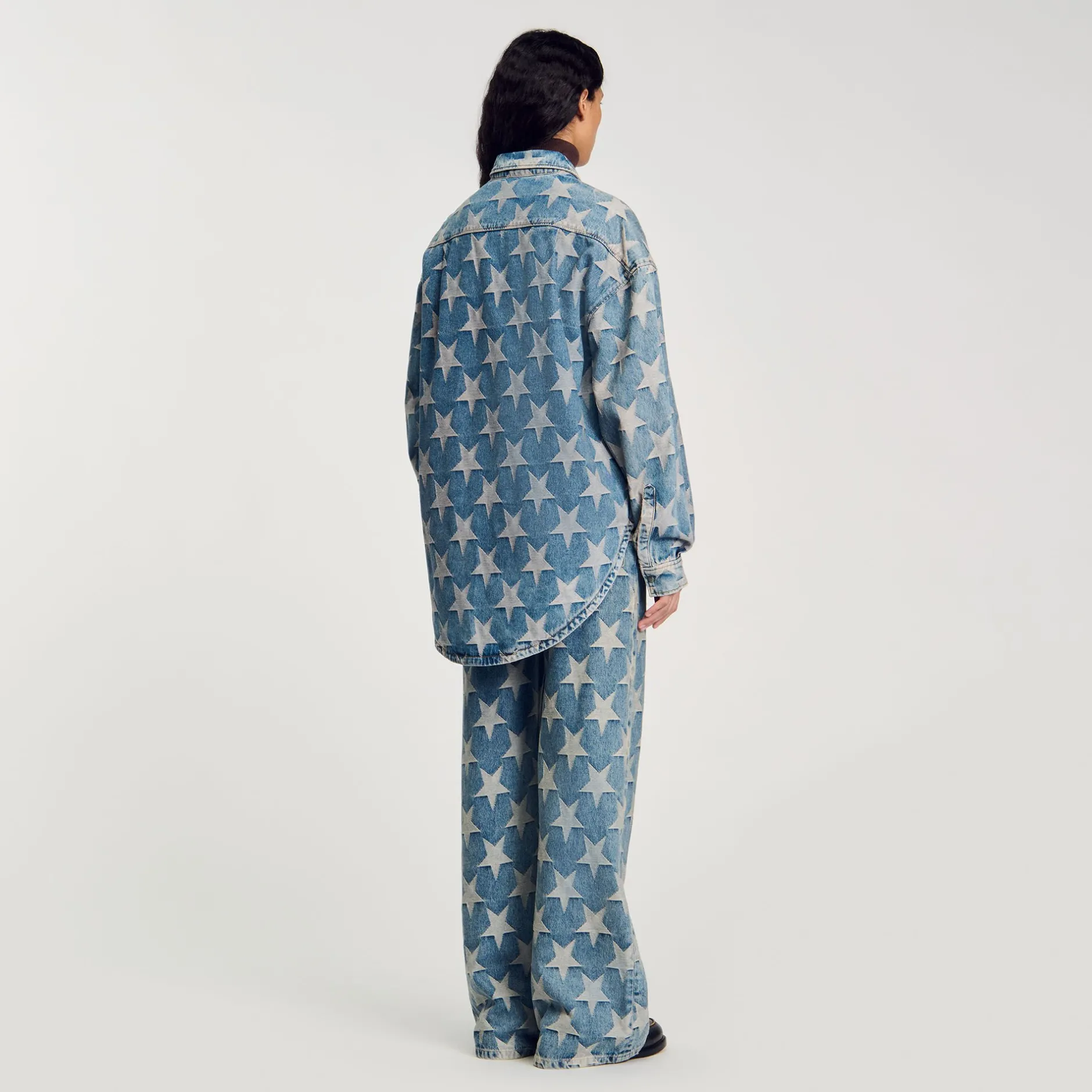Femme SANDRO Blouson Surchemise En Jean étoiles