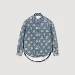 Femme SANDRO Blouson Surchemise En Jean étoiles