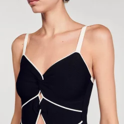 Femme SANDRO Body En Maille Bicolore