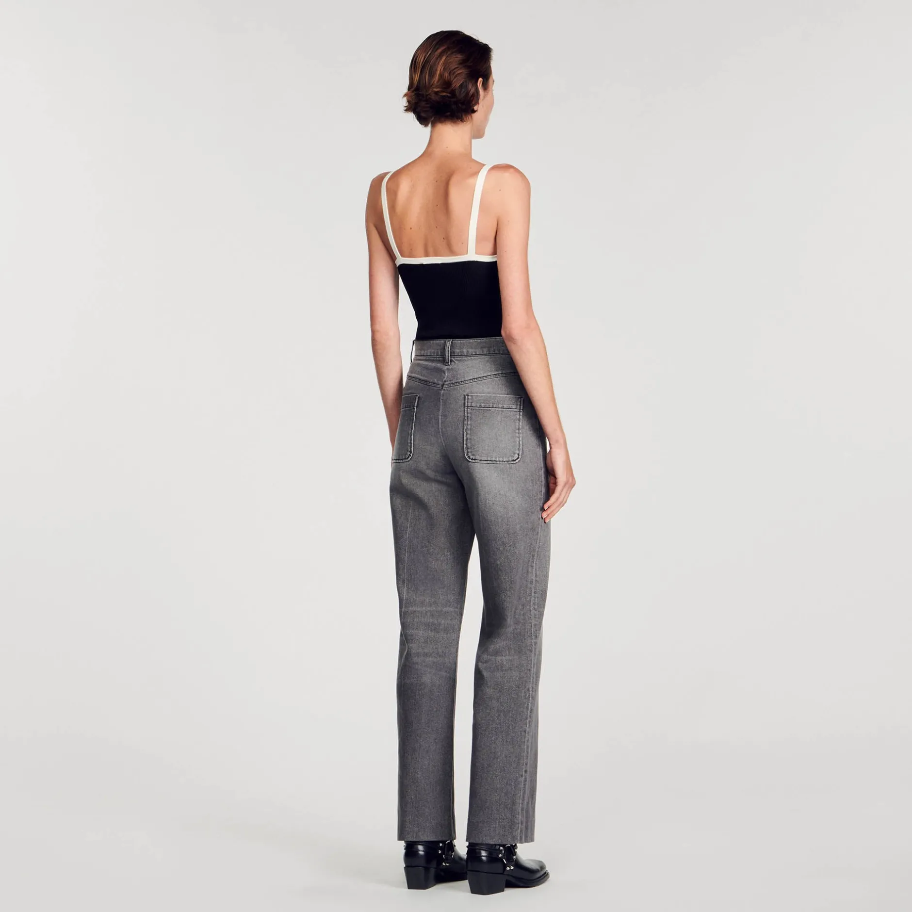 Femme SANDRO Body En Maille Bicolore