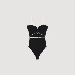 Femme SANDRO Body En Maille Bicolore